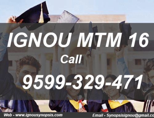 IGNOU MTTM Project Synopsis (MA TOURISM MANAGEMENT) MTTM 16