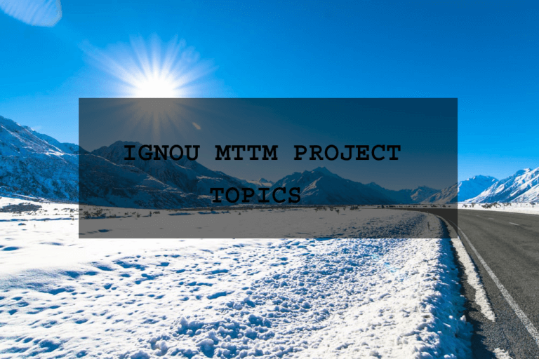 Ignou mttm project picture