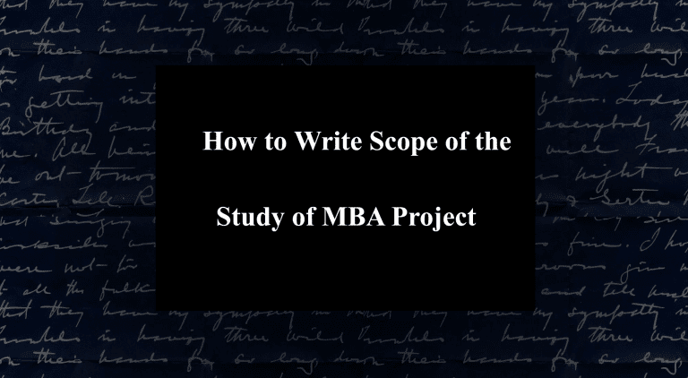 How to Write Scope of the Study