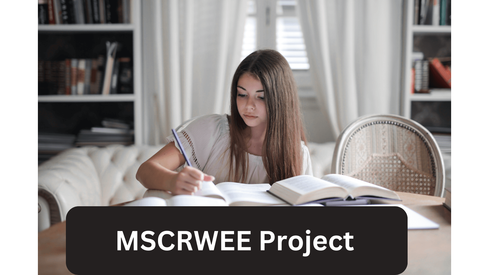 Student writing her Ignou MSCRWEE Project